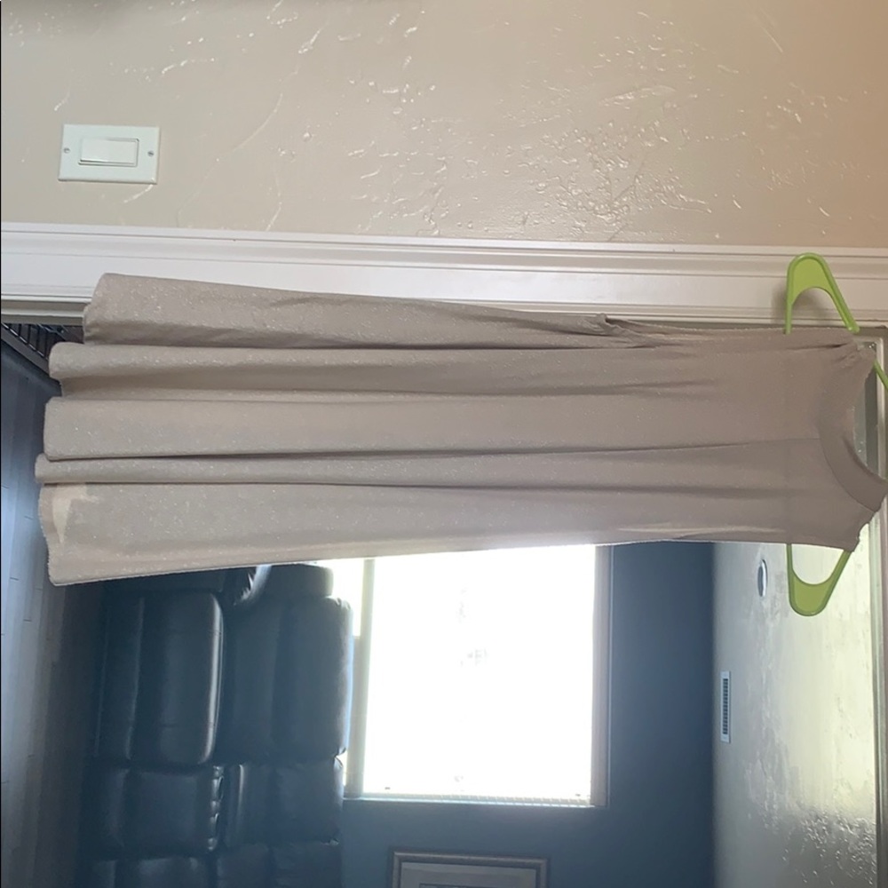 By Together gold shimmer quad length dress